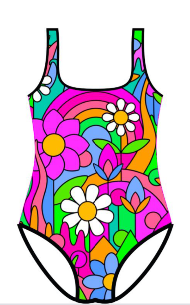 Trippin on flora short sleeved swimsuits