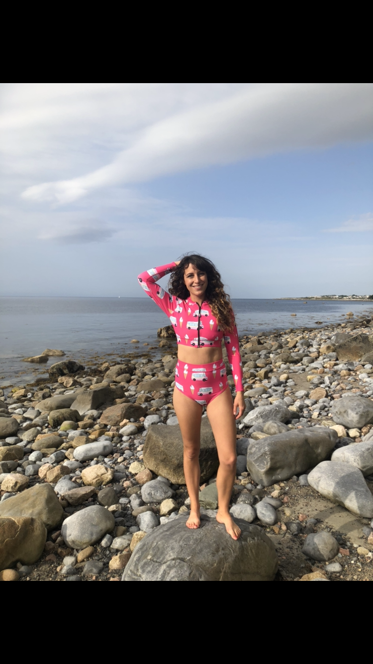 2 piece pink ice cream swimsuits