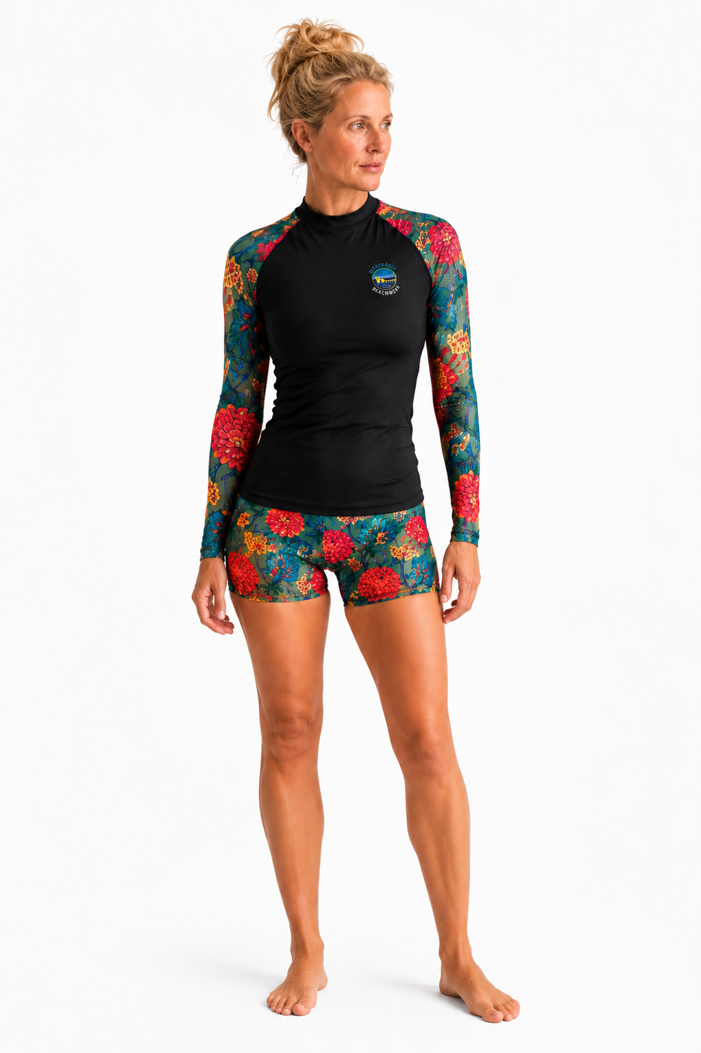 O'aha long sleeved rash vest and shorts set