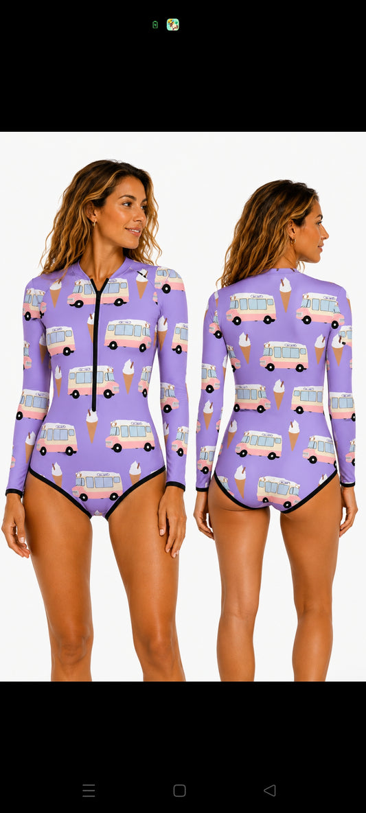 Aoife Long Sleeved Swimsuit. For Beach Days and '99s.